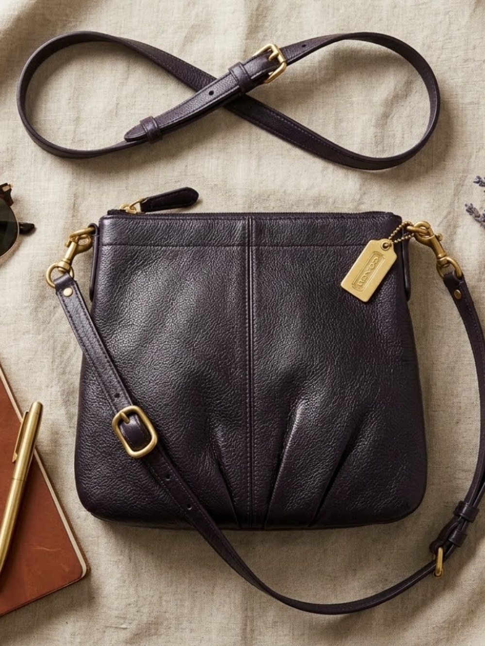 LIKE NEW Modern Vintage Coach Brooke Plum Crossbody